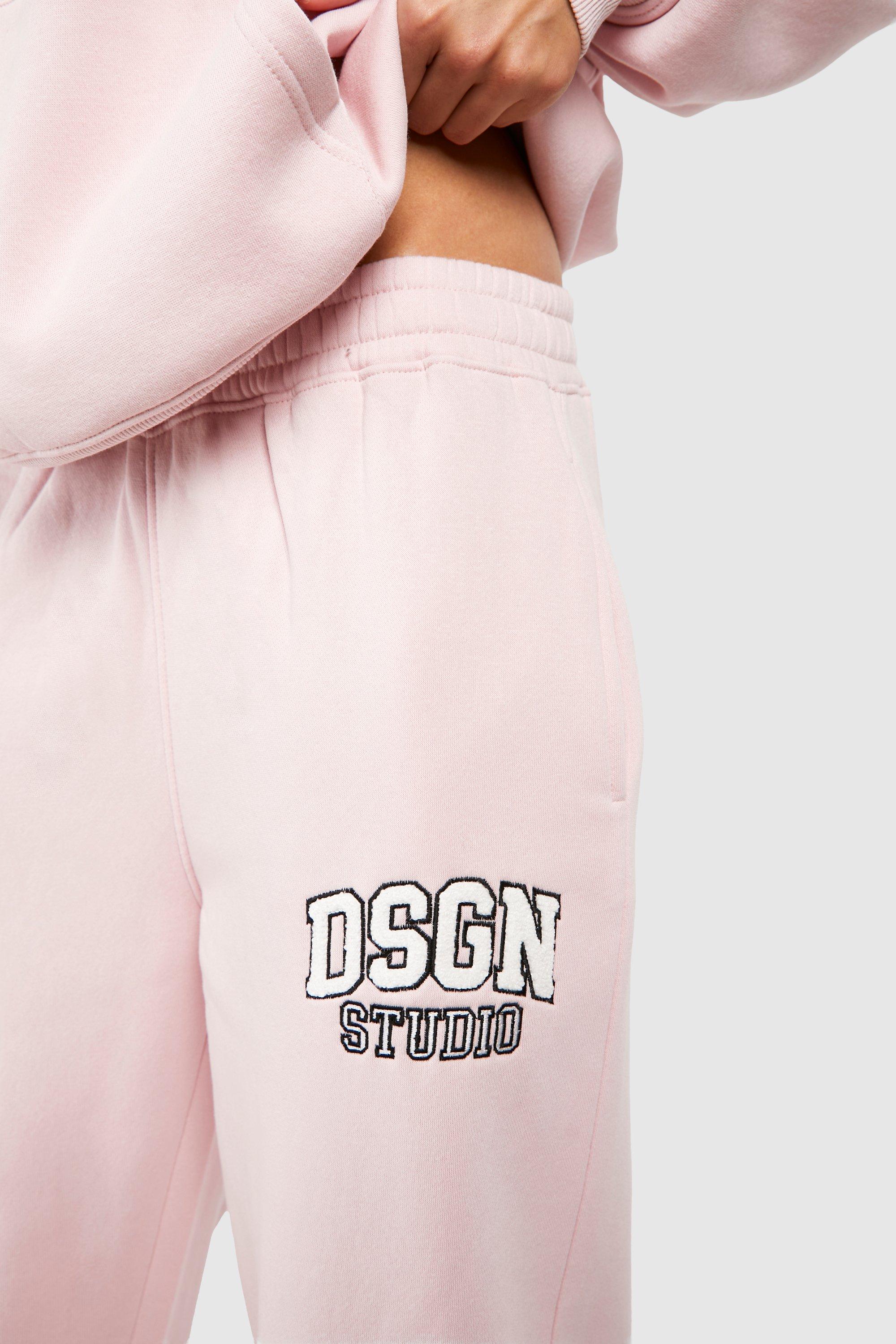 Dsgn Studio Towelling Applique Straight Leg Jogger